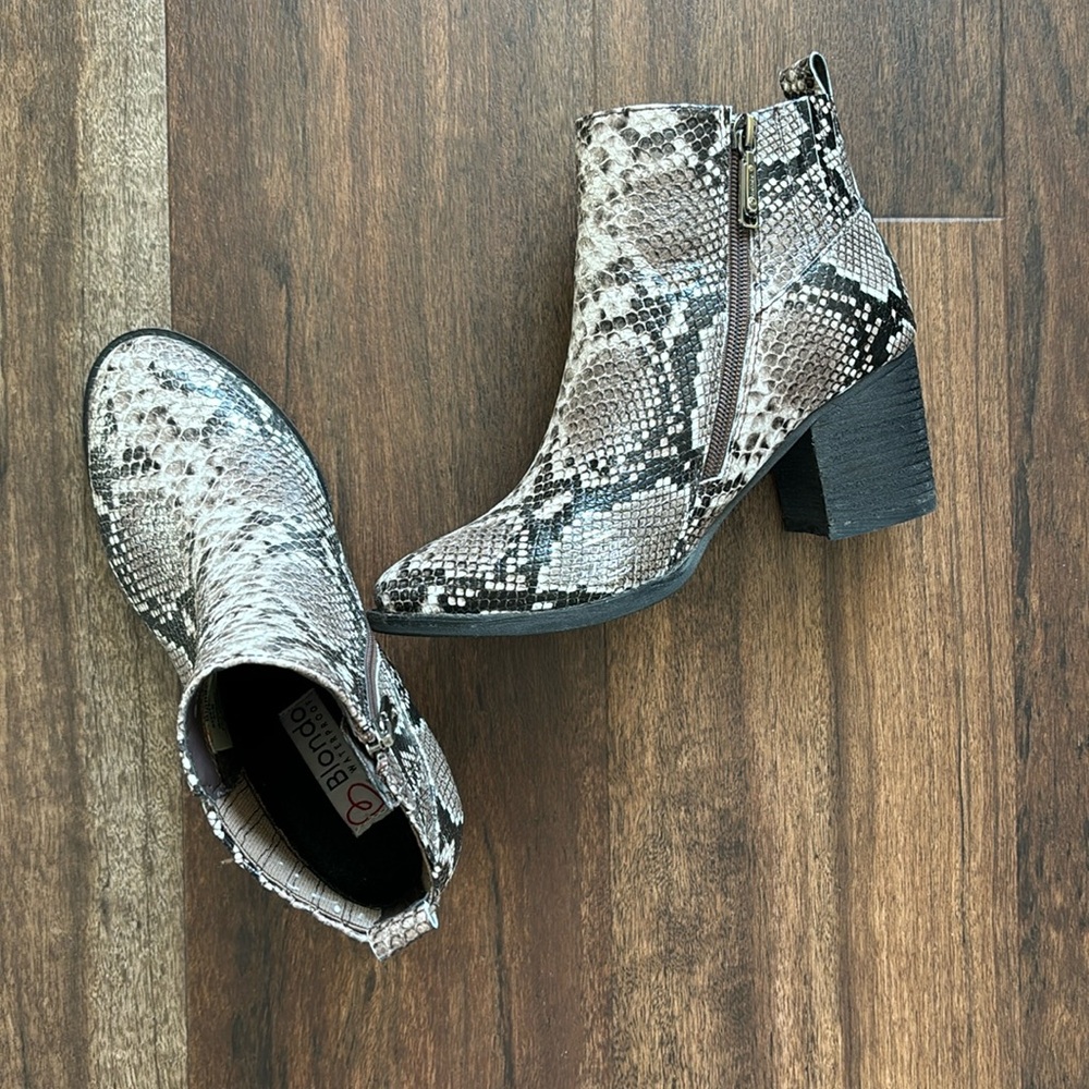 Blondo Snake Print Ankle Boots